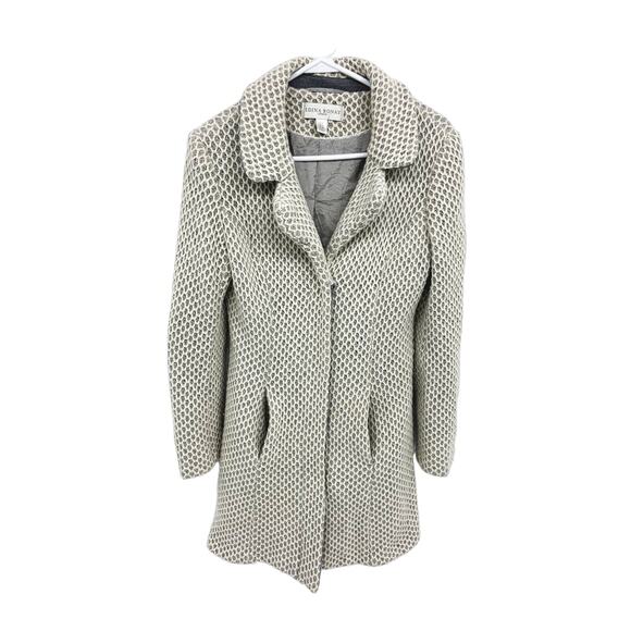 Edina Ronay London Wool Blend Printed Jacket with Pockets Size 6 - Picture 1 of 8